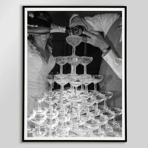 Pouring Champagne Poster Black And White Bar Cart Wall Art Champagne Glasses Prints Digital Prints Home Bar Wall Art Wedding Printable