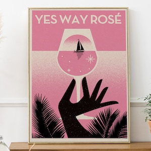 Rose Bar Cart Wall Decor Female Cocktail Poster Digital Download Trendy Home Bar Decor Retro Beverage Print Girly Dorm Room Decor
