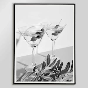 Olive Martini Prints Minimalist Bar Cart Art Poster Classic Cocktails Wall Art For Home Bar Decor Digital Download Dirty Martini Wall Art
