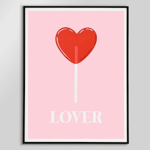 Taylor Lover Poster Preppy Swiftie Dorm Room Decor Taylor Swiftie Prints Digital Printable Lover Album Cover Wall Art Pink Swiftie Poster