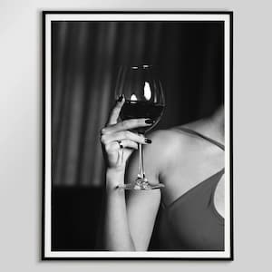 Luxury Wine Prints Retro Alcohol Poster For Bar Cart Wall Decor Black And White Home Bar Prints Wine Kitchen Printable Digital Download