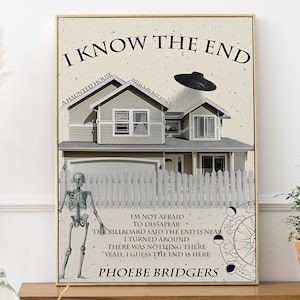 I Know The End Phoebe Bridgers Poster Punisher Song Illustration Wall Art Digital Artwork The End Is Here Music Lyrics Retro Dorm Room Decor