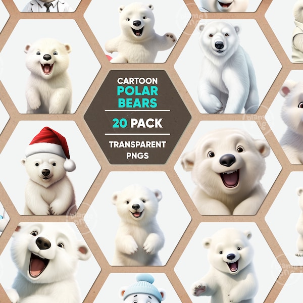 Cartoon Polarbear Clipart, Polar Bear PNG, Baby Polarbears Clip Art, Funny Pollarbears Transparent PNG, Commercial Use chritmas clipart