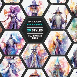 Aquarell Zauberer Clipart, Zauberer PNG, Fantasy Zauberer Clip Art, Aquarell magische Clipart, Zauberer PNG, Magier Clipart