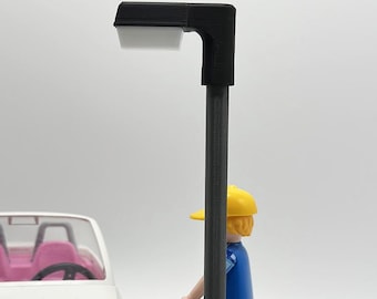 Compatible con Playmobil – Farola angular – recambio/accesorio con o sin LED (impresión 3D, no original)