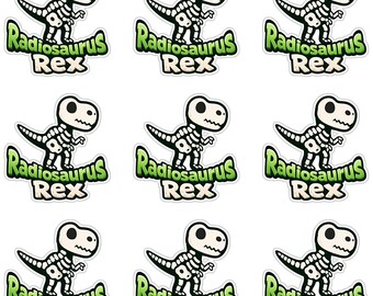 Radiosaurus Rex - Radiology stickers - laminated, contour cut and in various sizes