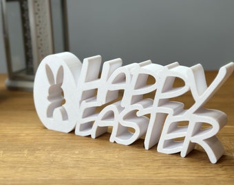 3D Druck Schriftzug "Happy Easter" - Deko-Schild, Osterdekoration für das Wohnzimmer / Schlafzimmer oder als Geschenk für die Familie