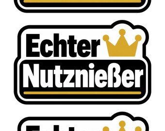 Real Beneficiary Sticker – black statement sticker with golden crown