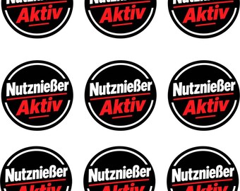 Beneficiary Active - Sticker – round statement sticker in black, white & red
