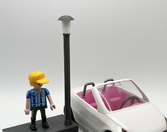 Compatible con Playmobil – Farola recta – recambio/accesorio con o sin LED (impresión 3D, no original)