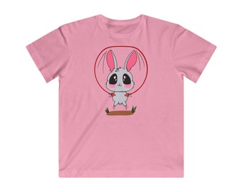 Youth - Kids Fine Jersey Tee, Easter, Bunny, Jumping Rope, Jump Rope, Animals, Critters, Mushrooms, Mushroom, Tshirt, T shirt, Funny shirt