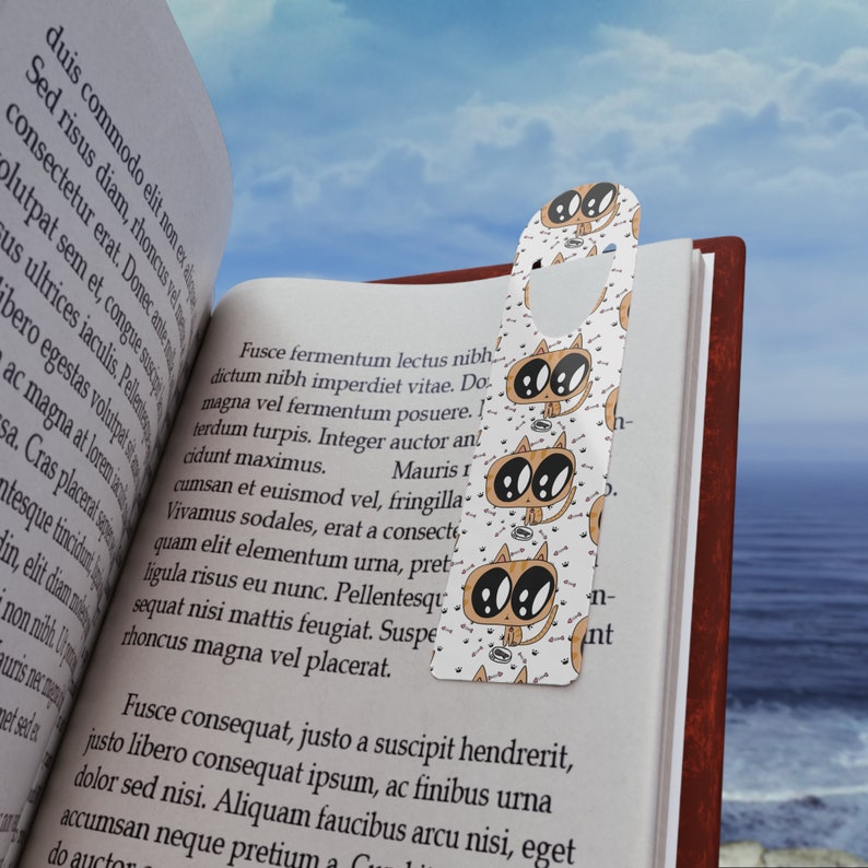 Cat, Bookmark, Kids, Metal, Aluminum, Kawaii, Book, Books, Reading, Bookworm, Kitten, Fish, Paws zdjęcie 4