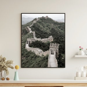Great Wall of China Printable: Realistic Landscape Wall Art Print, Printable Download, Chinese Culture Wall Art, Contemporary Decor