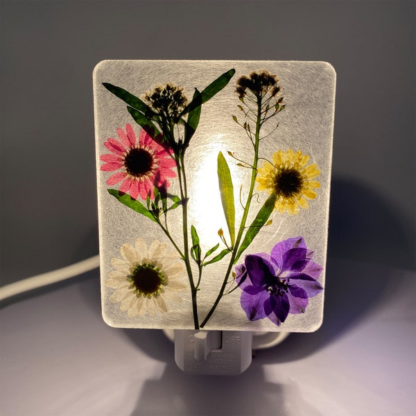 Handmade Flower Night Light, Real Dry Flower, Soft warm light, Home Decor, Cute Nightlight, Gift for Wife