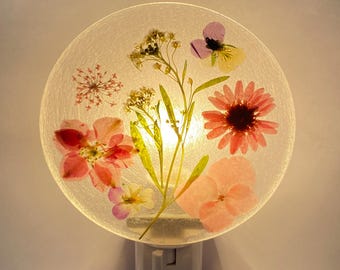 Handmade Flower Nightlight, Wild Flower Night Lamp, Real Flower Night Light, For birthday Gifts, Home decor, Housewarming, Kitchen, Nursery