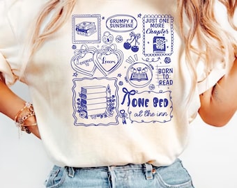Comfort Colors® Bookish Romance Reader-shirt voor boekenliefhebbers, smut Vijanden van geliefden trendy tshirt, antisociale boekenclub, leescadeau