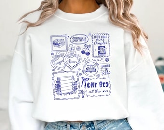 Bookish Romance Reader Sweatshirt for Book Lovers, Smut Enemies to Lovers Sweater, Anti-Social Book Club Crewneck, Reading Teacher Gift