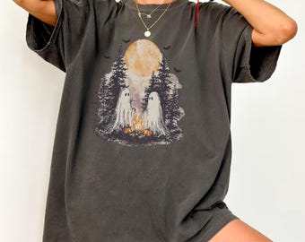 Ghost Stories Shirt, Retro Halloween Ghost Comfort Colors T-Shirt, Funny Camping Shirt, Spooky Season Shirt, Fall Graphic Trick Or Treat Tee