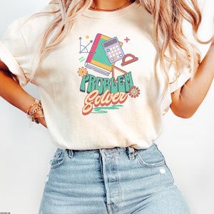 Cute Math Teacher Shirt, Problem Solver Comfort Colors Back to School Tee, Teacher Appreciation T-Shirt, Math Lover Tshirt, New Teacher Gift