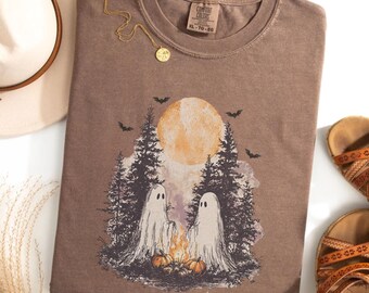 Ghost Stories Shirt, Retro Halloween Ghost Comfort Colors T-Shirt, Funny Camping Shirt, Spooky Season Shirt, Fall Graphic Trick Or Treat Tee