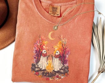 Ghost Stories Shirt, Retro Halloween Ghost Comfort Colors T-Shirt, Funny Camping Shirt, Spooky Season Shirt, Fall Graphic Trick Or Treat Tee