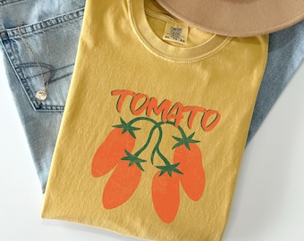 Tomato Girl Summer Shirt, Comfort Colors® Gardening T Shirt, Farmers Market Tshirt, Gift for Gardener, Cottagecore, Vintage Aesthetic Tee
