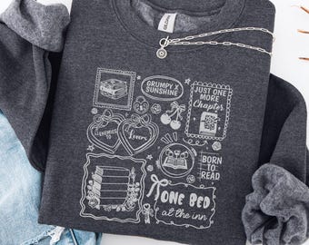 Bookish Romance Reader Sweatshirt for Book Lovers, Smut Enemies to Lovers Sweater, Anti-Social Book Club Crewneck, Reading Teacher Gift