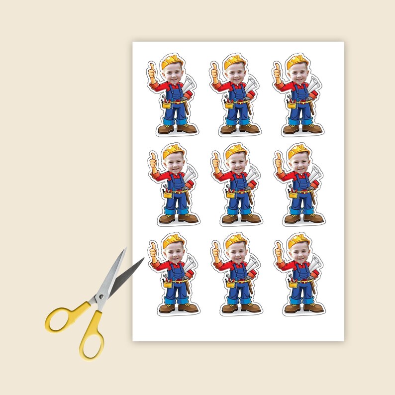 Custom Photo Cupcake Toppers Printable, Brush Craftsman Repairman ...