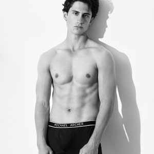 MICHAEL ARCHER Men&#39;s Boxer Briefs - Black, Grey, Navy - 3-Pack