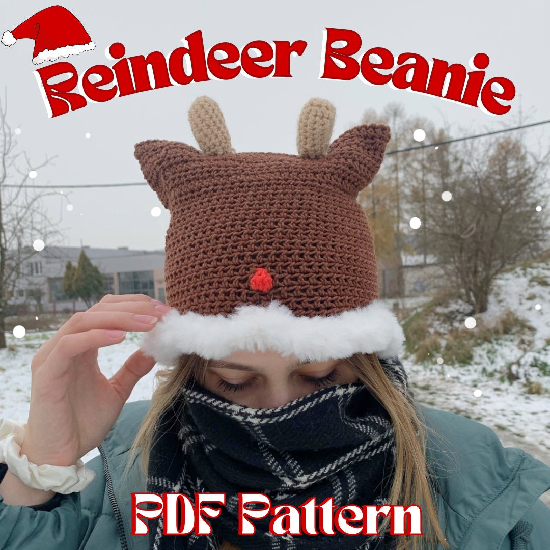Little Reindeer Beanie Crochet Pattern PDF Pattern Crochet