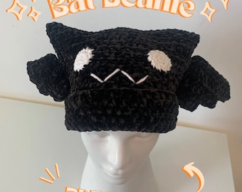 Padrão de crochê de gorro de morcego – perfeito para padrão de crochê de Halloween/Halloween