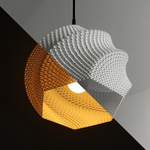 Sofia Lampenschirm - Deckenlampe für E27 Fassung - Hexagon Lampe mit Lichtspiel - Pendellampe - Home Decor - Hängelampe Made in Germany