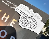 I Fell Asleep Here Magnetic Bookmark | Skeleton Hand | Spooky |