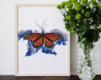 Stampa artistica farfalla arancione