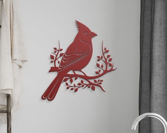 Cardinal Metal Wall Art: Indoor/Outdoor Remembrance Sign | Large Outdoor Metal Wall Art Cardinals