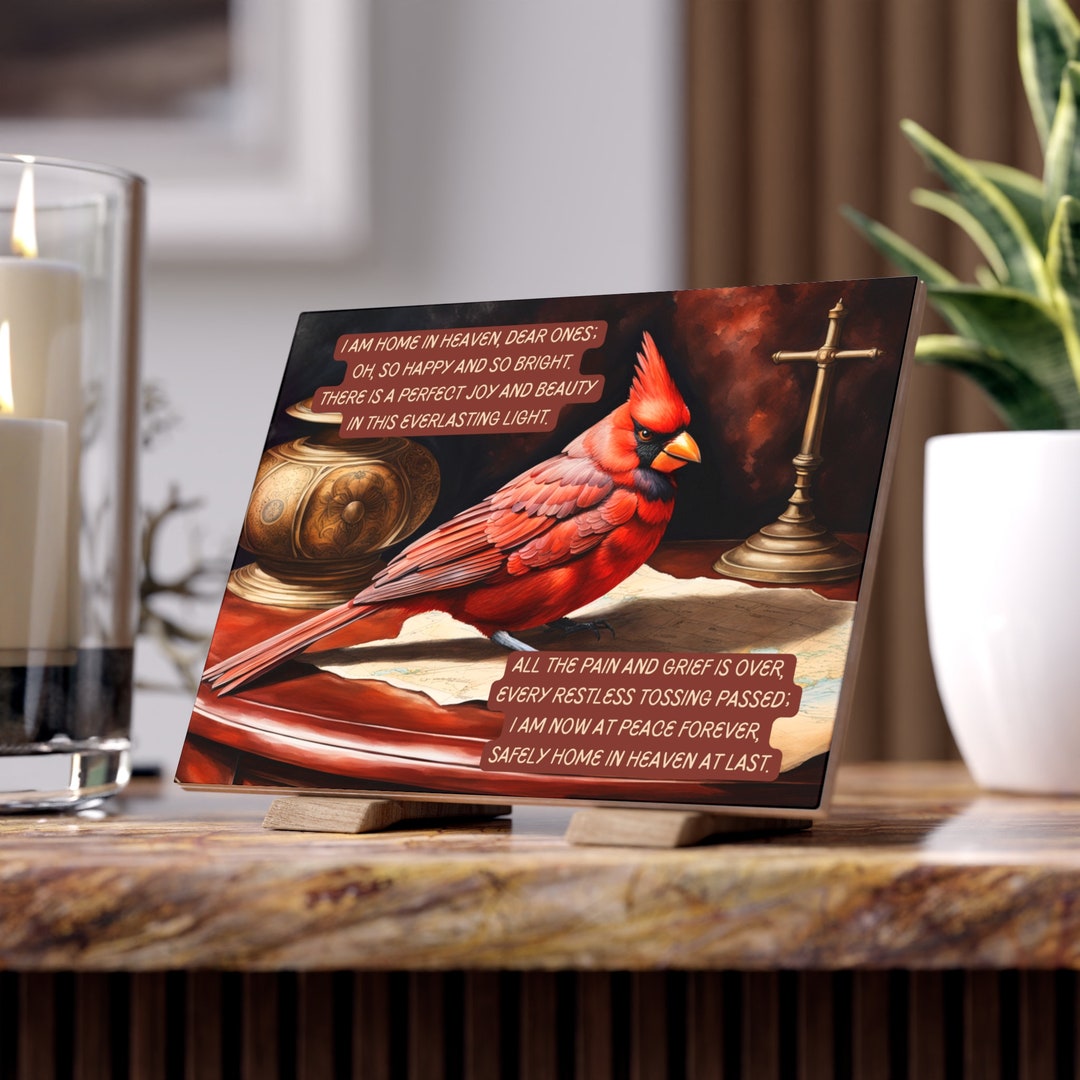Cardinal Memorial Plaque W/poem Condolence, Sympathy and Remembrance of ...