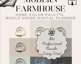 Downloadable Modern Farmhouse Paint Palette | 9 Sherwin-Williams Colors | Whole House Color Scheme Digital PDF Set