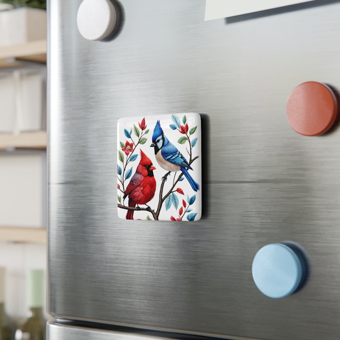 Multicolor - Bird Original Blue Pottery Ceramic Fridge Magnet 14
