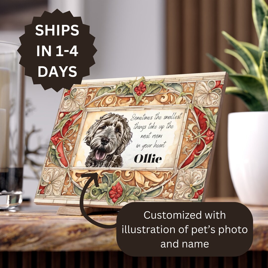 Custom Dog Photo Acrylic Plaque - Memorial Gift Idea For Dog Owner - You Left Pawprints On My Heart main image 1