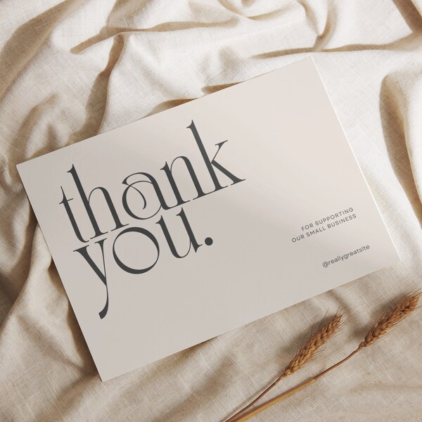 Premade THANK YOU CARD Business Template Thank You For Your Order Cards Thank You Card Printable Note Card Business Stationery