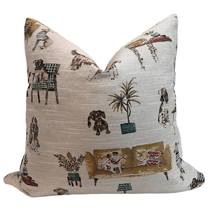 Funda de almohada con estampado de perro, cojín de perro original, cojín decorativo para mascotas, cojín con estampado de perro divertido, regalo para dueños de perros, amantes de los perros