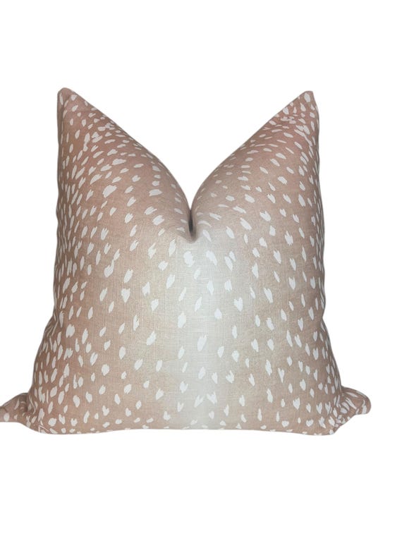 Antelope Print Pillow Cover, Deer Print Cushion Cover, Baige Fawn