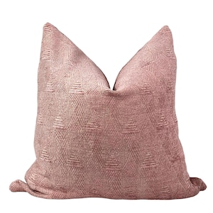 Blush Pink Geometric Pillow Cover, Textured Velvet Cushion, Geometric Velvet Cushion, Modern Pink Throw Pillow, Soft Pink Throw Pillow