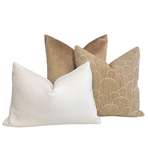 Pillow Combo, Sectional Pillow Set, Pillow Combinations, Neutral Pillow Set, Beige Pillow Cushions, Brown Pillow Combinations, Pillow Covers