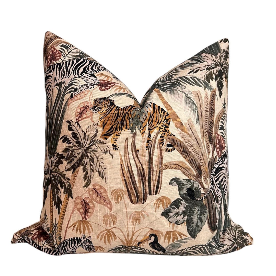 Blue Tiki Safari Pillow Cover