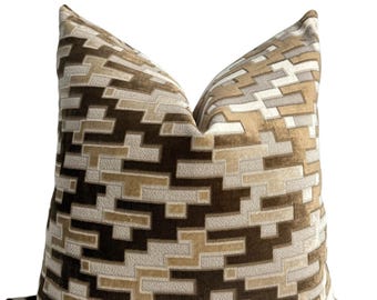 Geometric Velvet Pillow Cover – Modern Luxury Accent Pillow