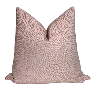 Pink Dot Pattern Pillow Cover, Dotify Bella Pink Chenille Throw Pillow Cover, Pink Textured Pillow, Decorative Pink Chenille Pillow Cover,