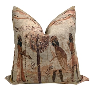 Vintage Tapestry Pillow, Antique-Inspired Decorative Cushion, Old World Decor Pillow, Rustic Boho Tapestry Cushion, Historical Art Cover