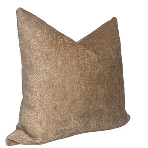 Textured Beige Velvet Pillow Cover, Soft Beige Chenille Throw Pillow Cover, Plush Beige Throw Pillow Cover, Taupe Beige Cushion
