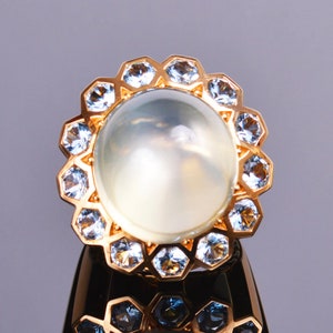 Moonstone and Aquamarine John Hardy Ring